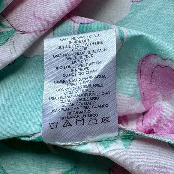 NWT GB Gianni Bini One Shoulder Floral Mini Dress Aqua Pink Side Cut Out  Size L - Picture 8 of 13